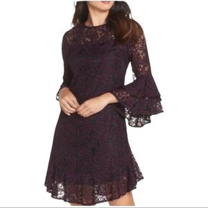 Eliza J Ruffled Lace Dress